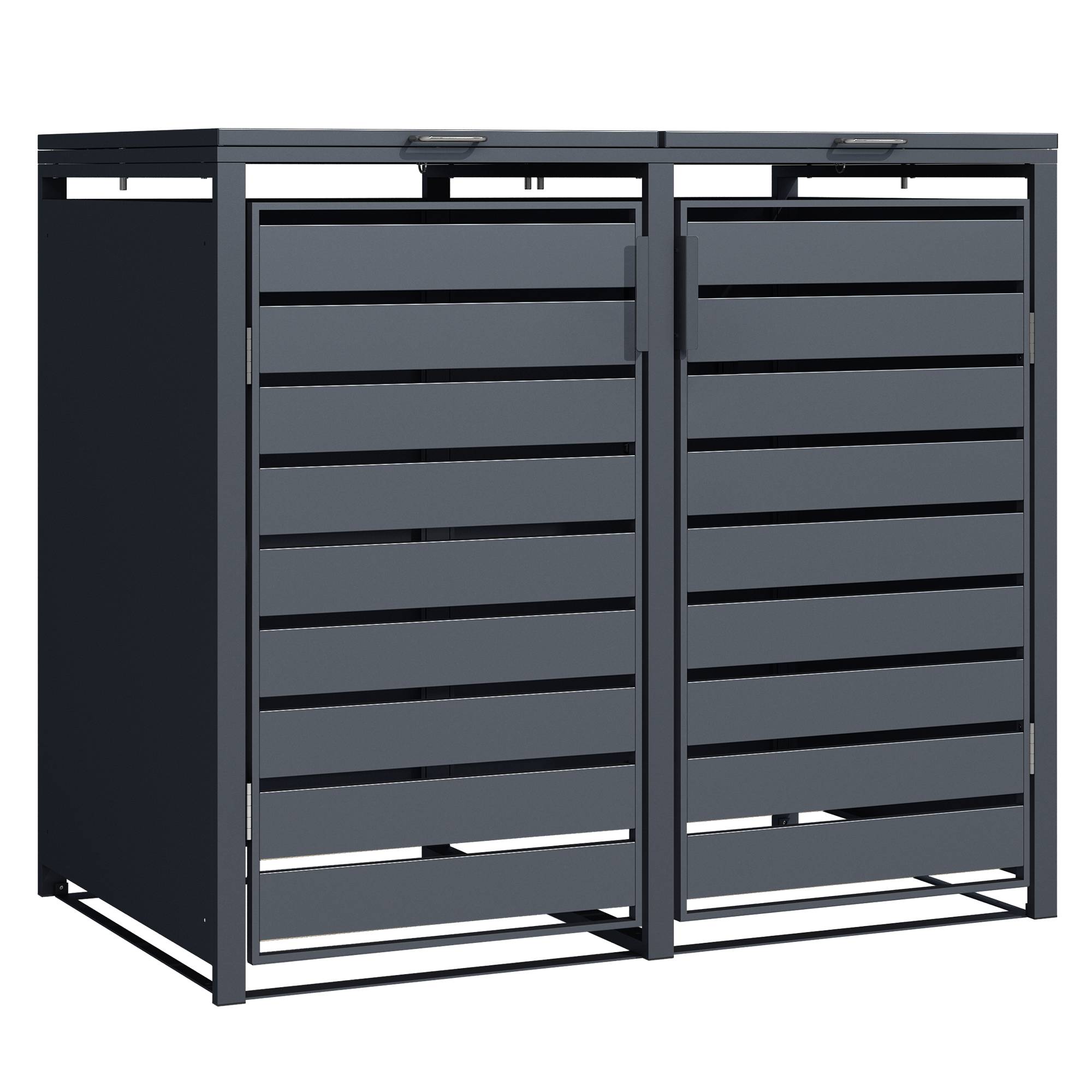 Double Wheelie Bin Store by Garden Guard - Premium Range Storage in Anthracite Grey