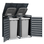 Double Wheelie Bin Store by Garden Guard - Premium Range Storage in Anthracite Grey