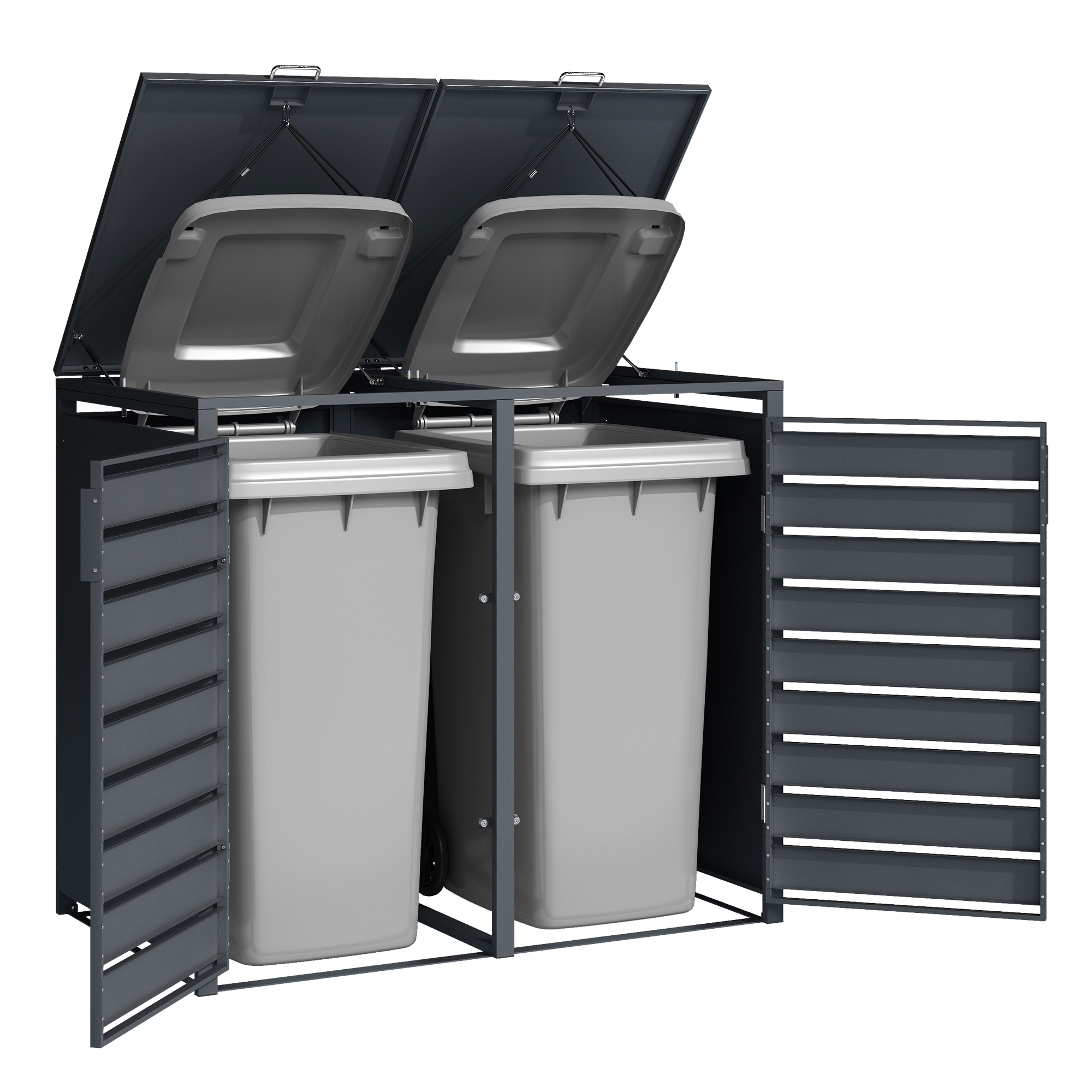 Double Wheelie Bin Store by Garden Guard - Premium Range Storage in Anthracite Grey
