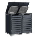 Double Wheelie Bin Store by Garden Guard - Premium Range Storage in Anthracite Grey