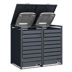 Double Wheelie Bin Store by Garden Guard - Premium Range Storage in Anthracite Grey