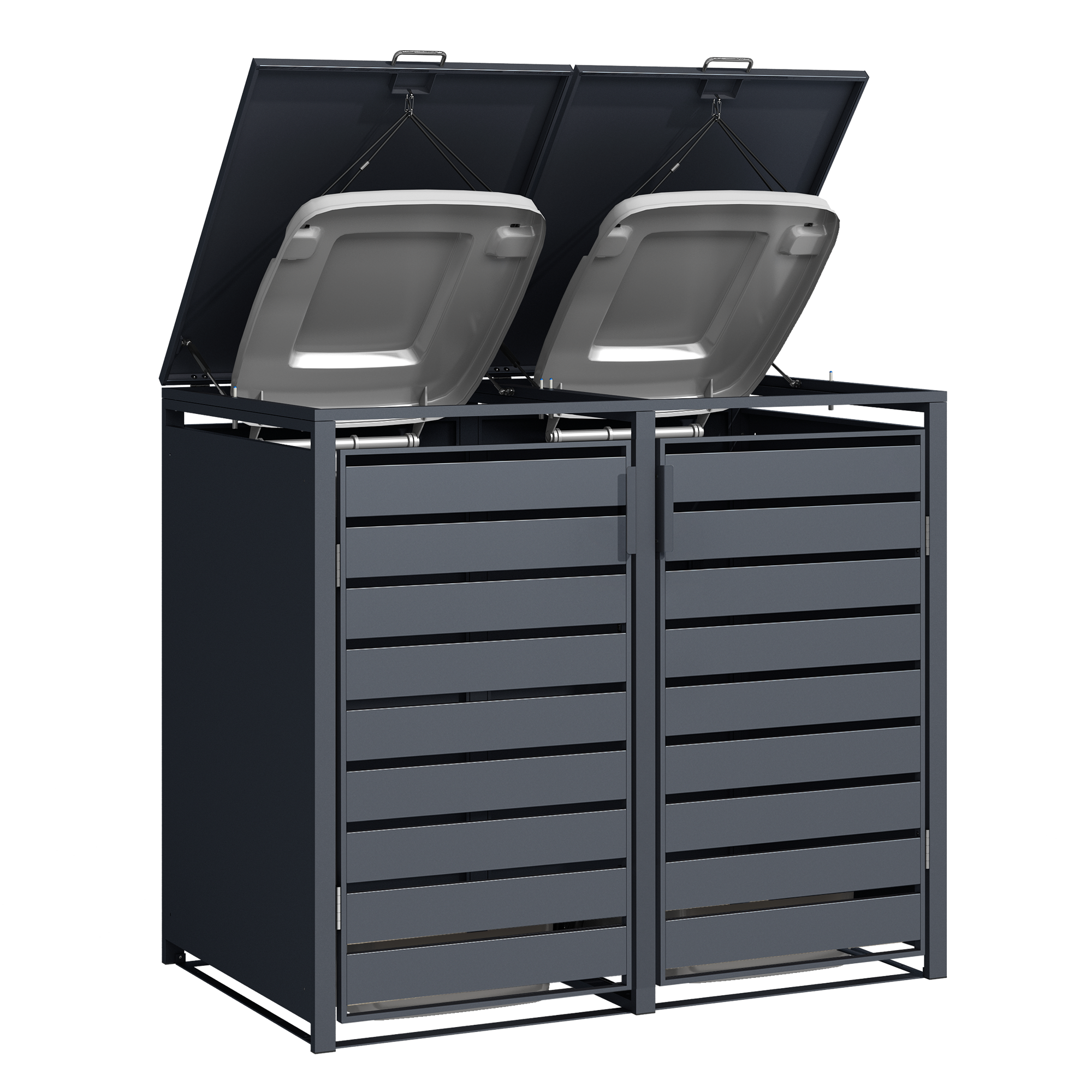 Double Wheelie Bin Store by Garden Guard - Premium Range Storage in Anthracite Grey