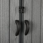 Pro Grade 6ft x 8ft Premium Plastic Double Door Garden Shed - Grey Wood Touch Texture