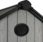Pro Grade 8ft x 12ft Premium Plastic Double Door Garden Shed - Grey/Anthracite Wood Touch Texture
